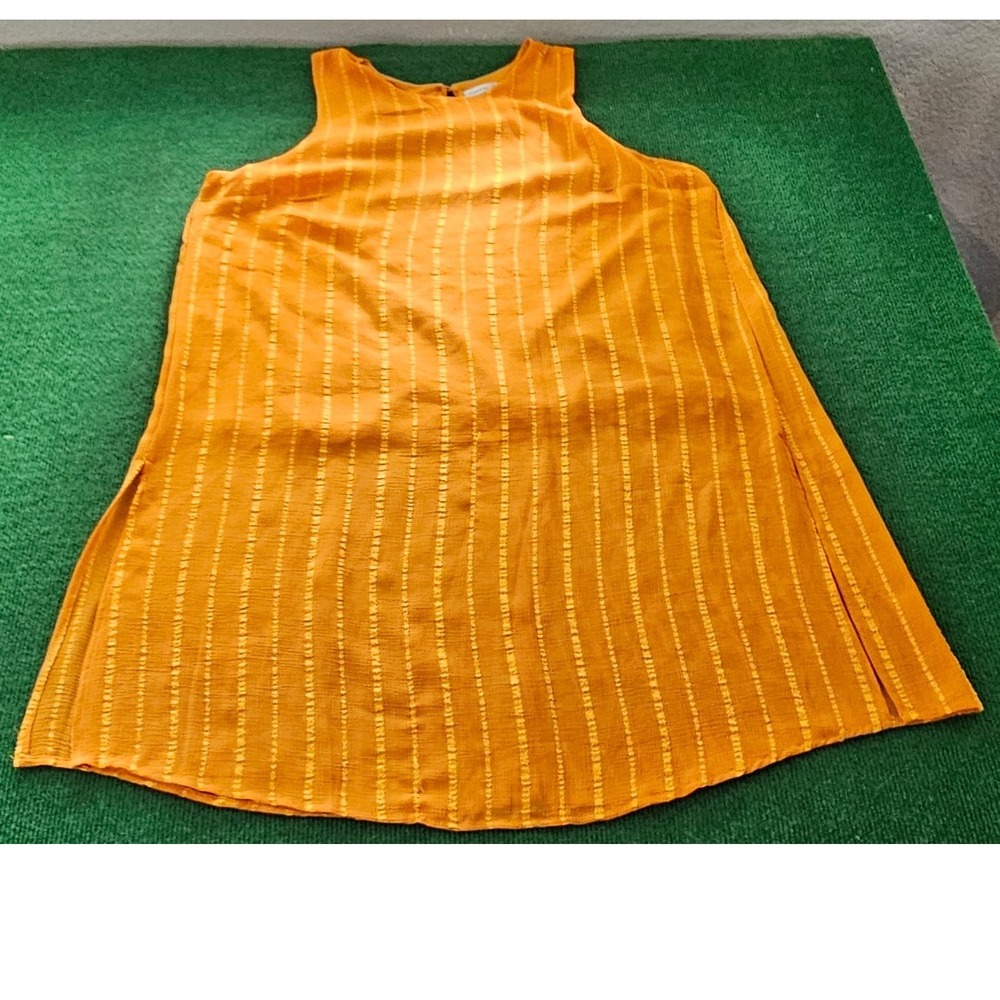 Signature Collection Sleeveless Dress Tunic Gold Stripes‎ Summer